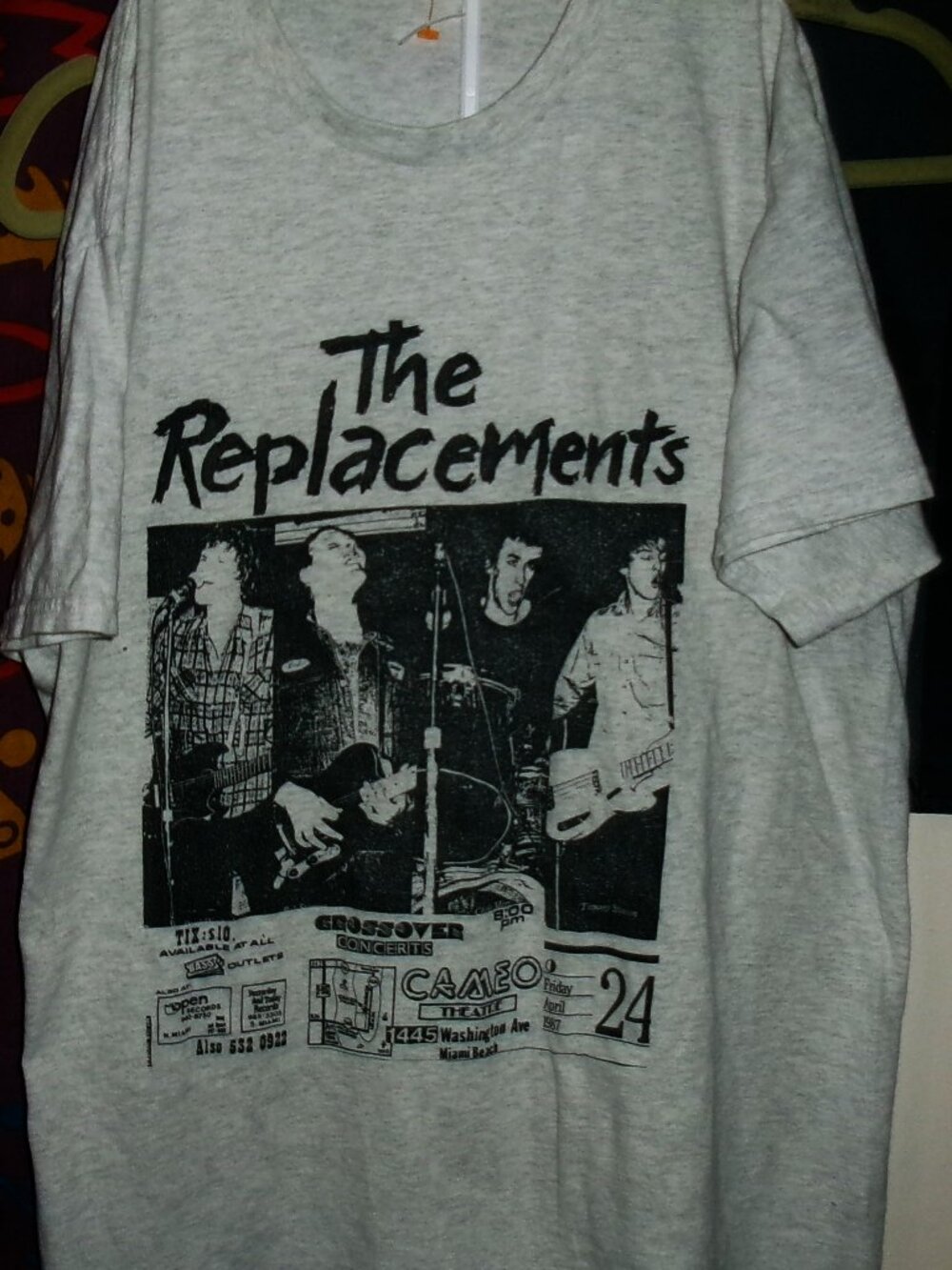 the replacements cameo april 24th 1987 miami fl s-m tee- alternative indie rock
